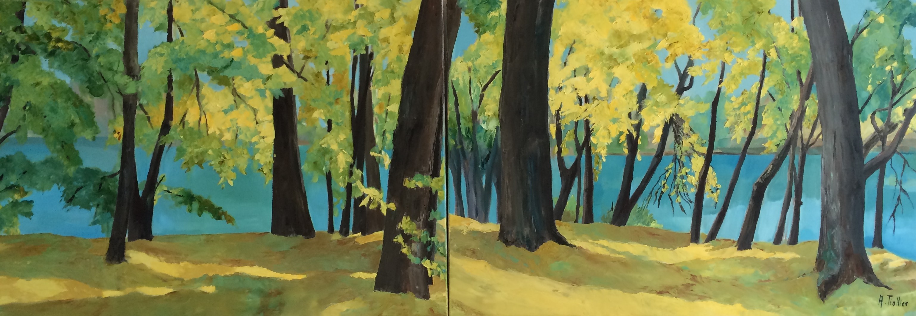 Agnès Tiollier, Promenade au parc II Diptyque Agnès Tiollier, Promenade au parc II Diptyque