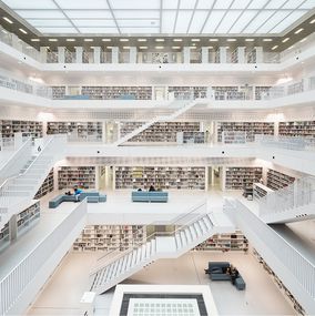 Photography, Open Space II - City Library, Stuttgart, Reinhard Gorner