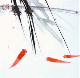Painting, Poisson rouge, Sounya Whang