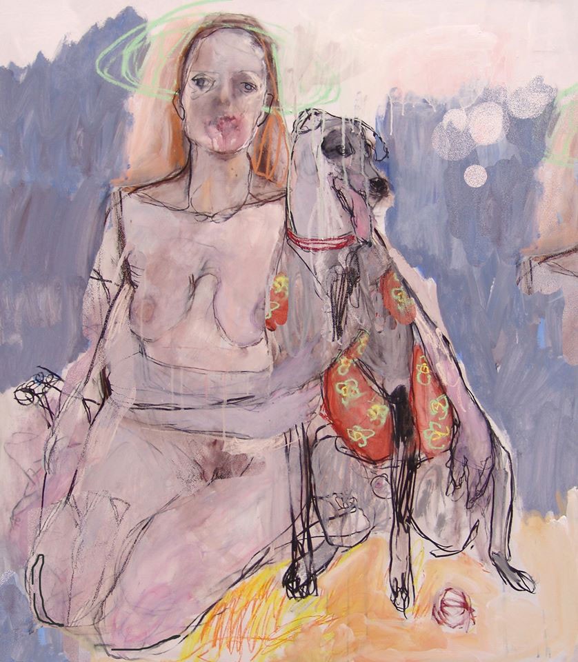 Patrick Villas, Woman and domestic dog Patrick Villas, Woman and domestic dog