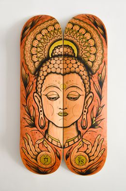 Peinture, Bouddha skateboard diptyque, Subson'Ink
