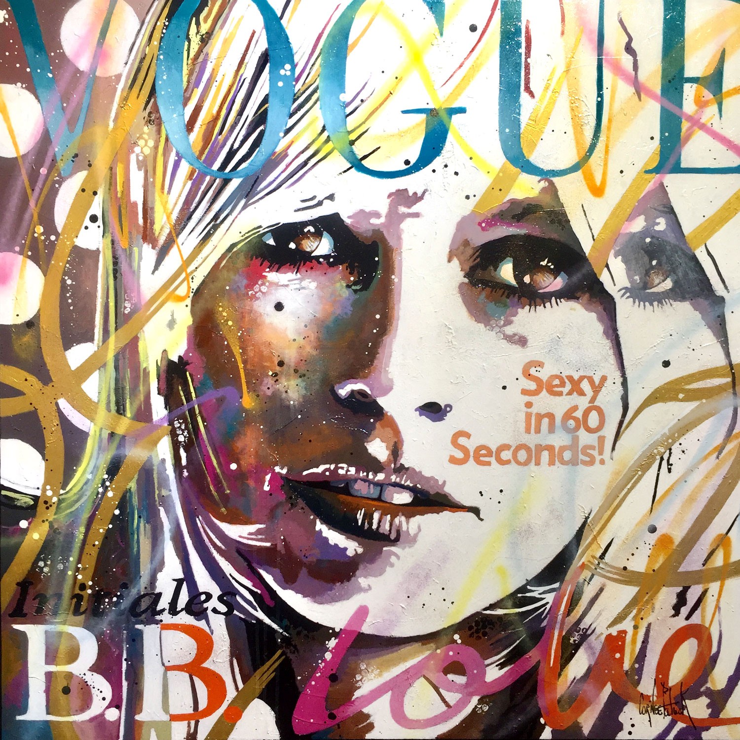 Patrick Cornée, Initiales BB, Vogue, turquoise and gold version Patrick Cornée, Initiales BB, Vogue, turquoise and gold version