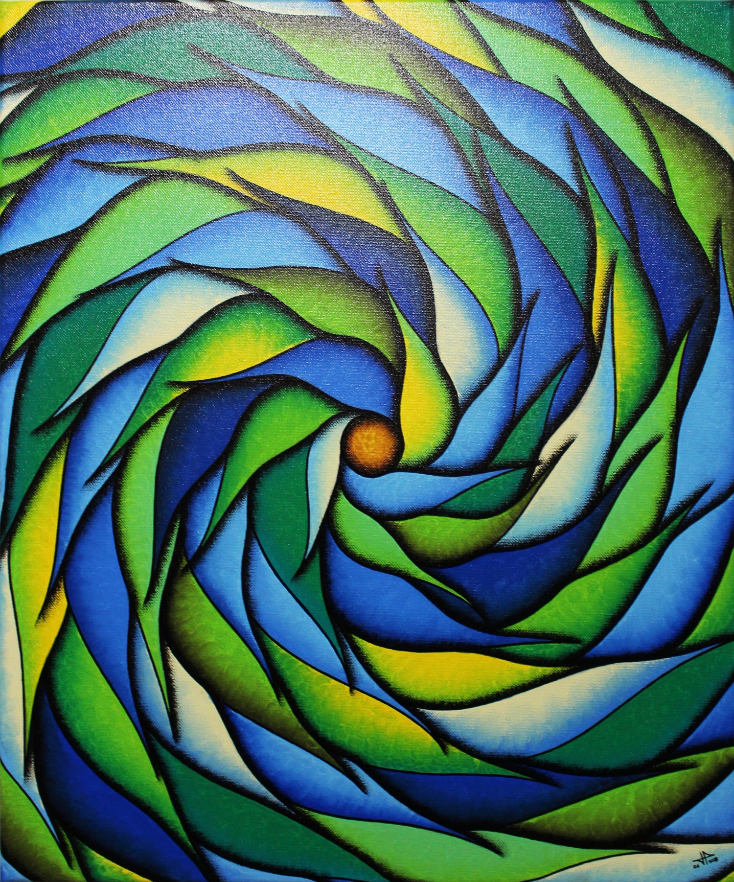 Jonathan Pradillon, Spirale verdoyante et bleutée Jonathan Pradillon, Spirale verdoyante et bleutée