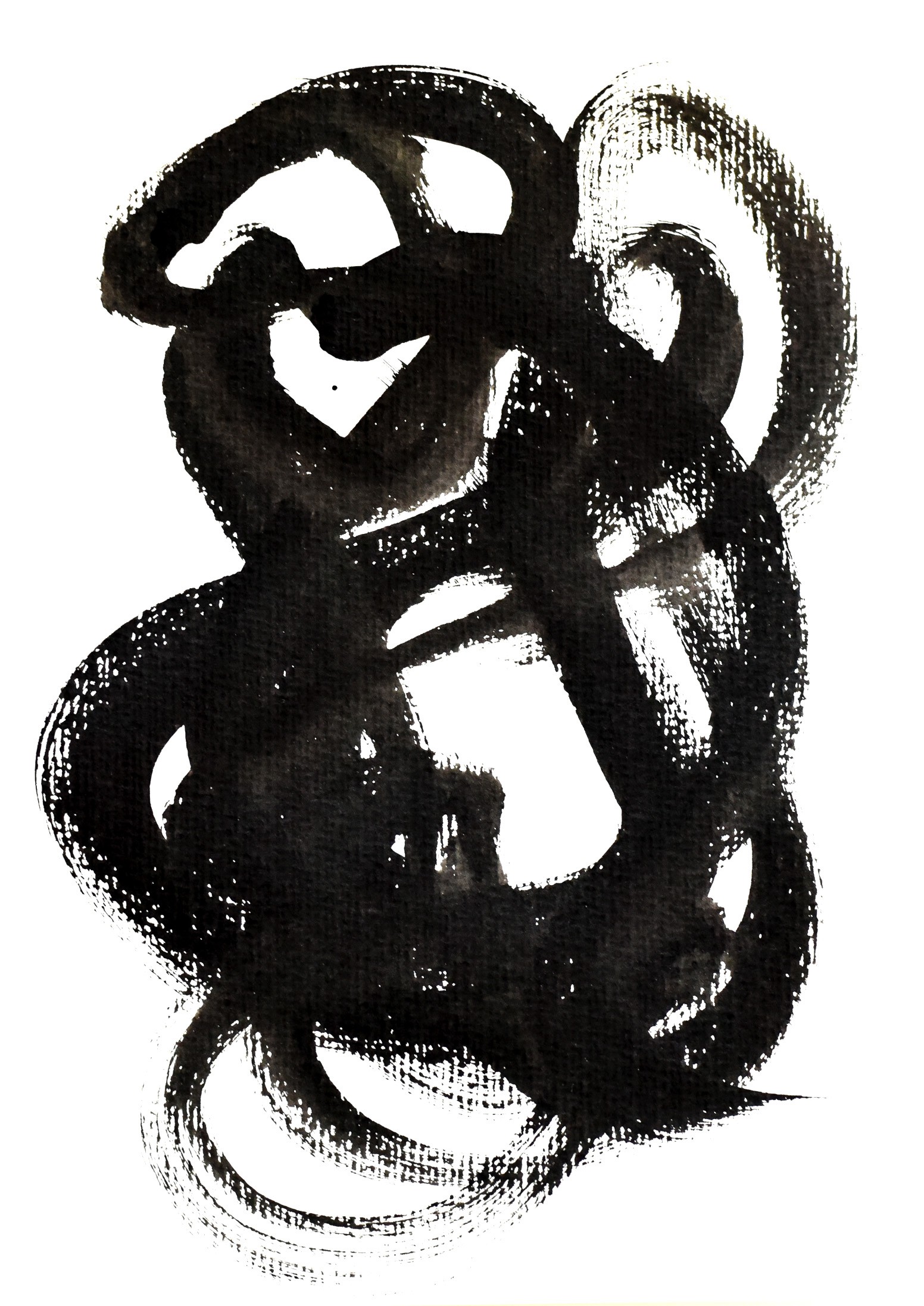 Gina Vor, Small Sign No 8 - Black and White Minimalist Abstract (Abstrait Minimaliste Noir et Blanc) Gina Vor, Small Sign No 8 - Black and White Minimalist Abstract (Abstrait Minimaliste Noir et Blanc)