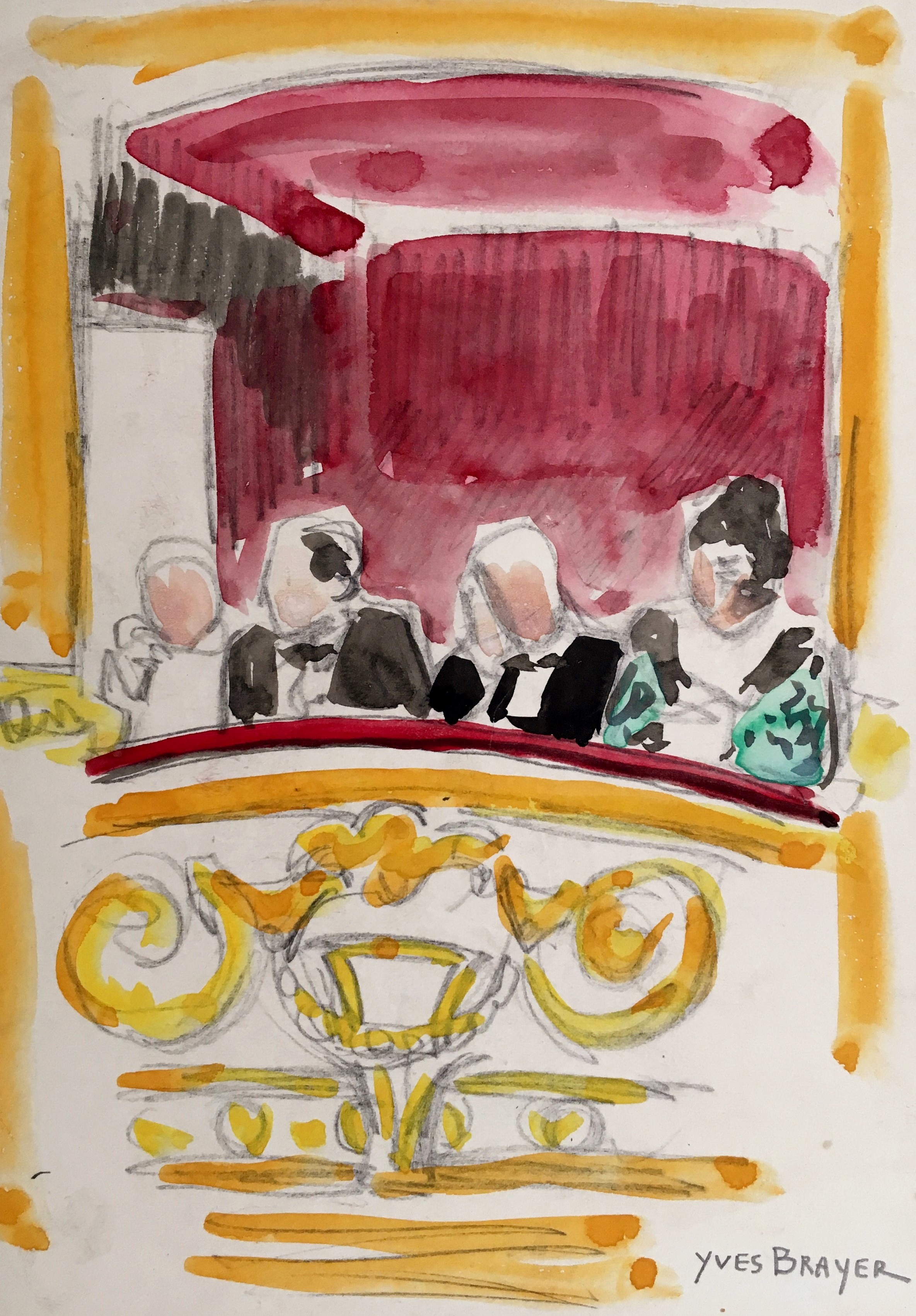 Yves Brayer, La loge à l'Opéra de Paris Yves Brayer, La loge à l'Opéra de Paris