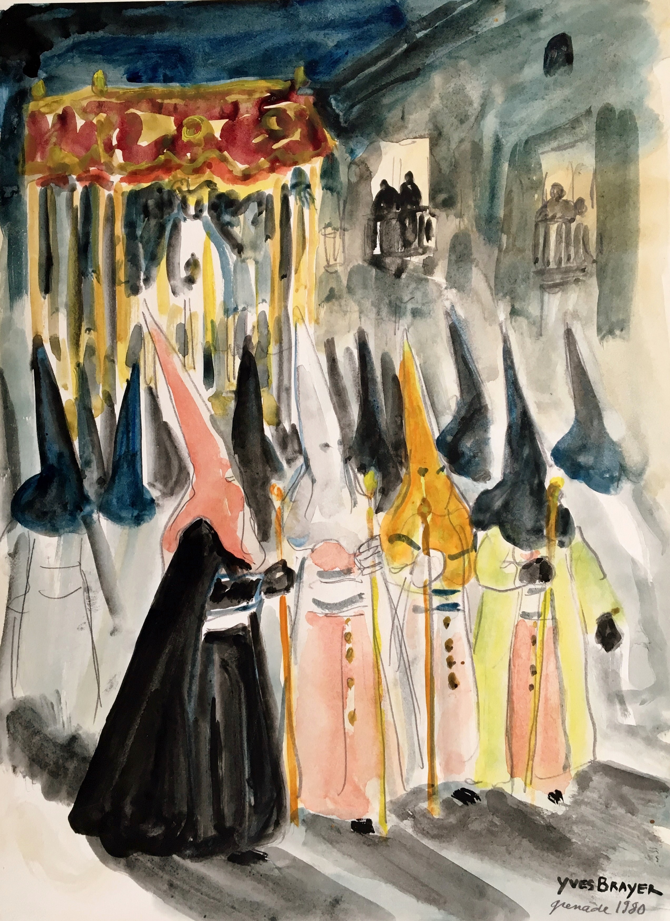 Yves Brayer, Paso de la Vierge à Grenade Yves Brayer, Paso de la Vierge à Grenade