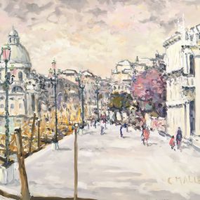 Painting, Venise, quai des Esclavons, Charles Malle