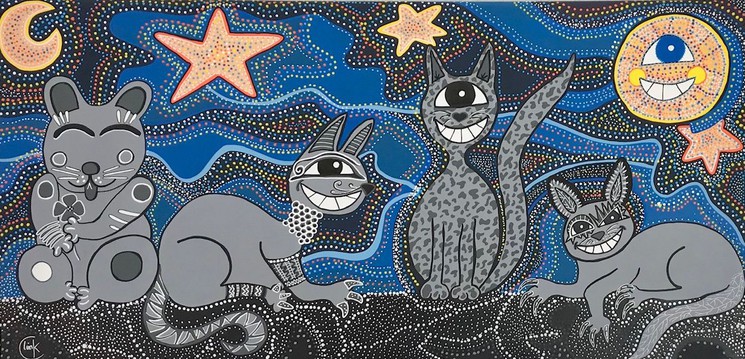 La Nuit Tous Les Chats Sont Gris By Christelle Link 19 Painting Artsper