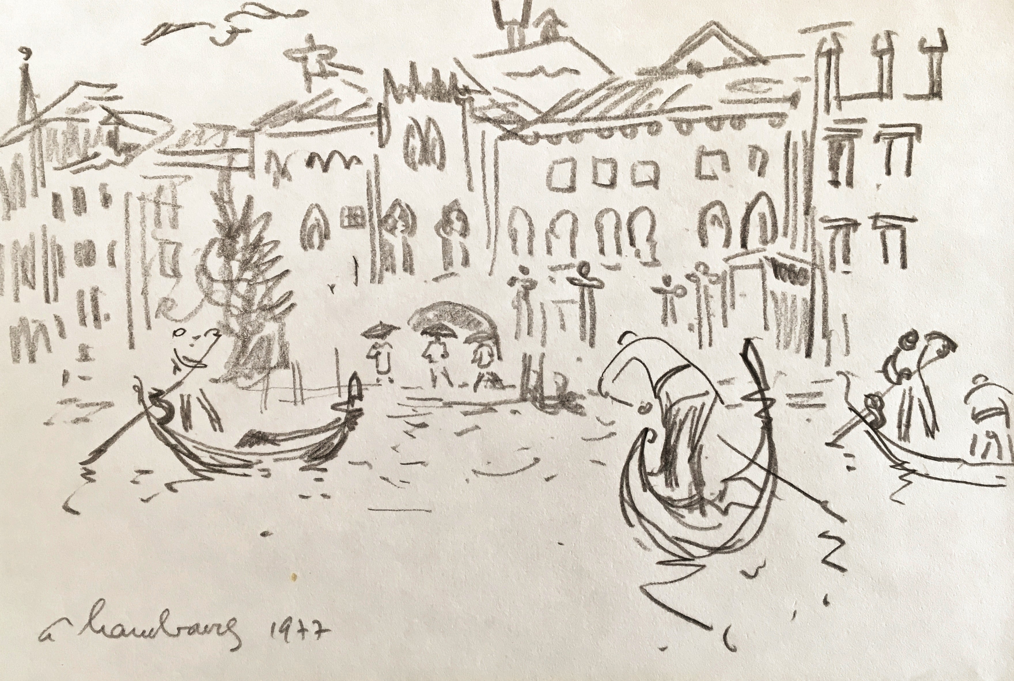 André Hambourg, Gondoliers sur le Grand Canal, Venise André Hambourg, Gondoliers sur le Grand Canal, Venise