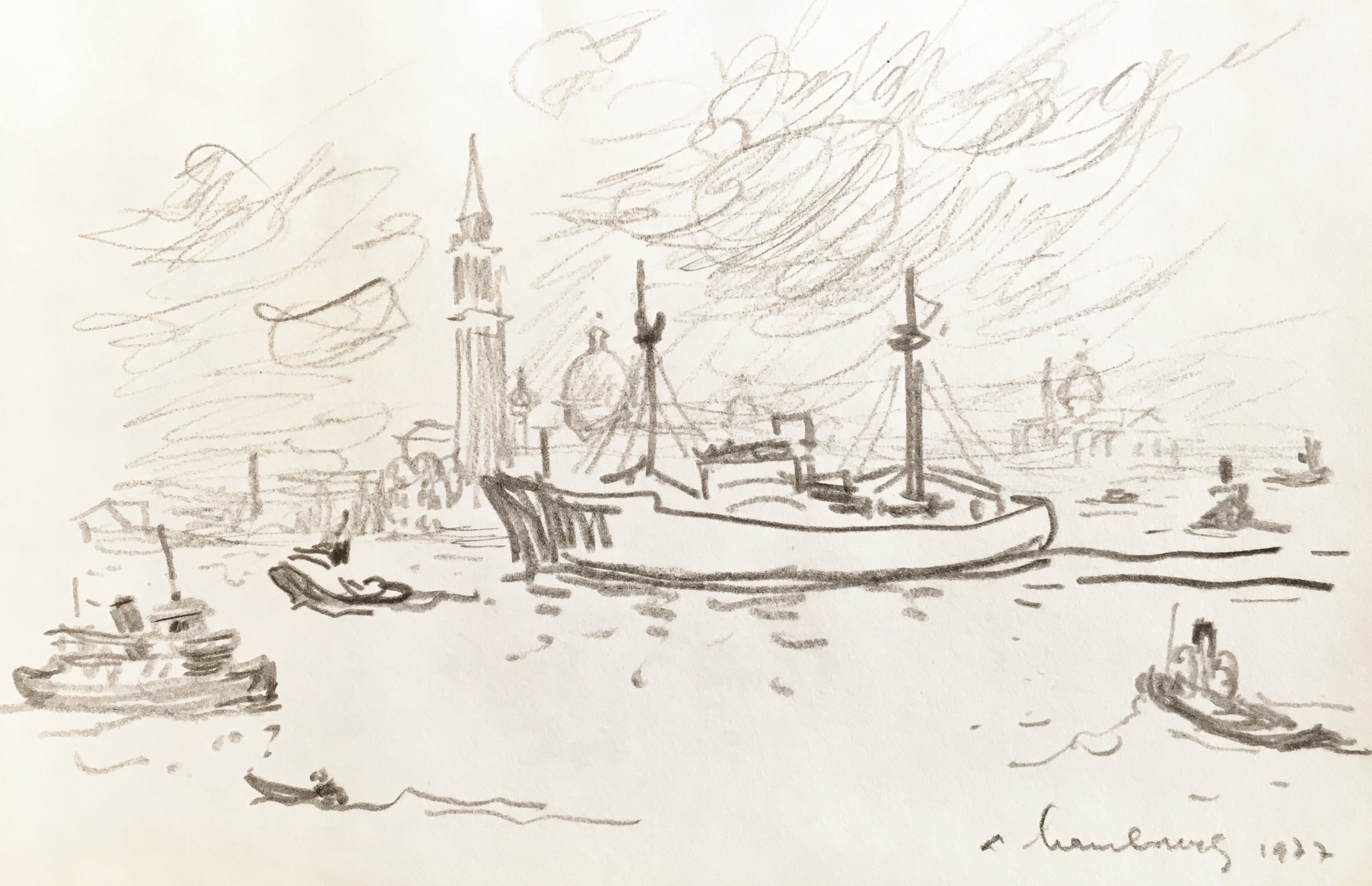 André Hambourg, Navire devant San Giorgio, Venise André Hambourg, Navire devant San Giorgio, Venise
