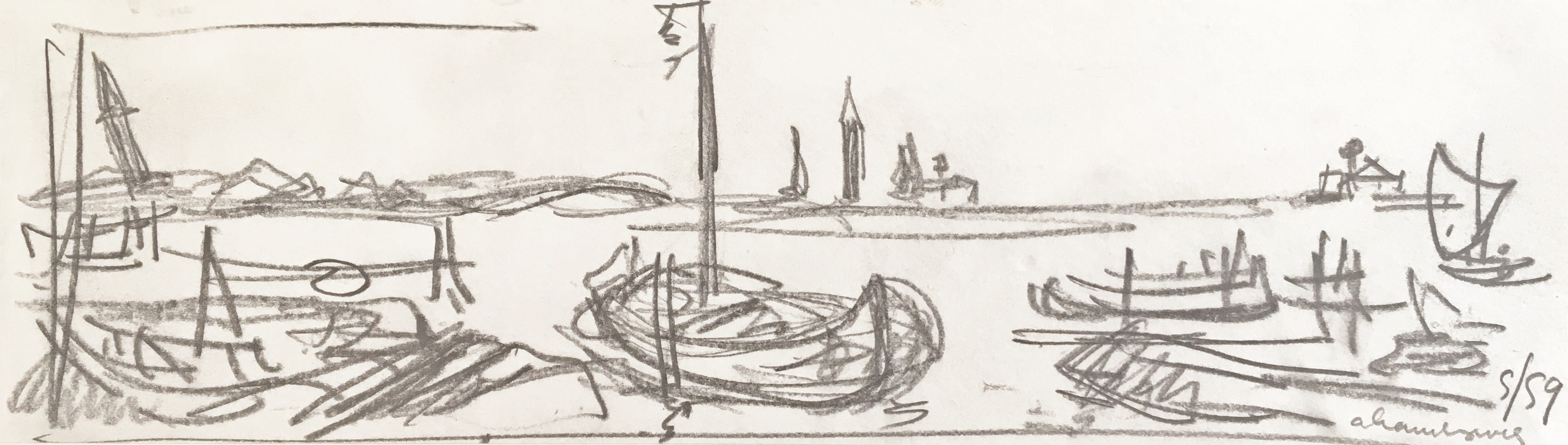 André Hambourg, La lagune, Venise André Hambourg, La lagune, Venise