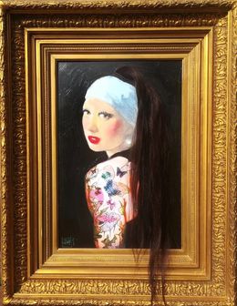 Girl with a Pearl Earring and Tattoos, 1665, Helen Gorill