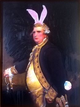 Bunny Boy: Portrait of Admiral Augustus Keppel 1779 wearing Bunny Ears and Fluffy Tail, Helen Gorill