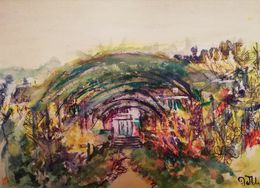 Painting, Chez Monet, Fabienne Bonneau (Fablues)