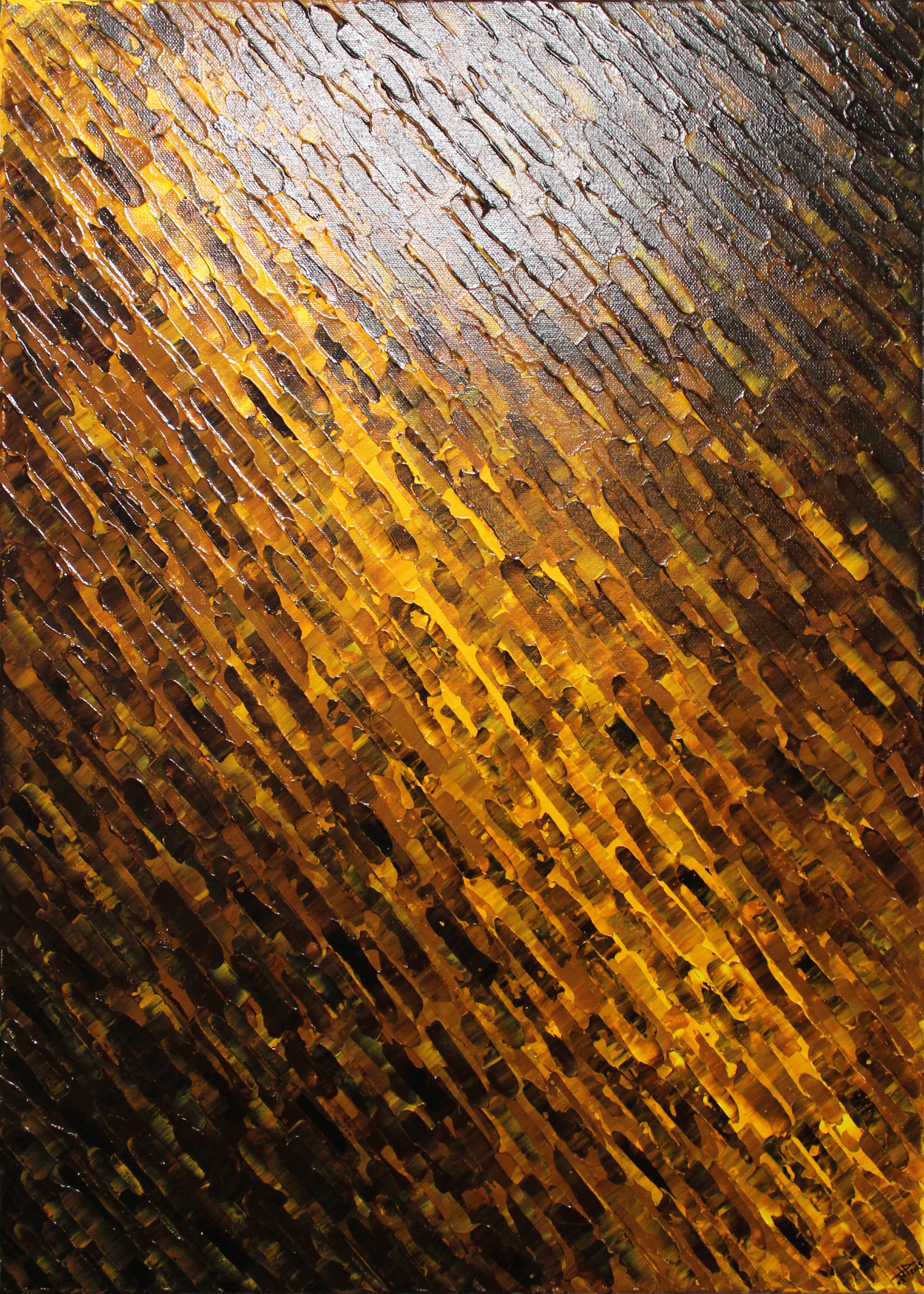 Jonathan Pradillon, Texture couteau jaune marron Jonathan Pradillon, Texture couteau jaune marron