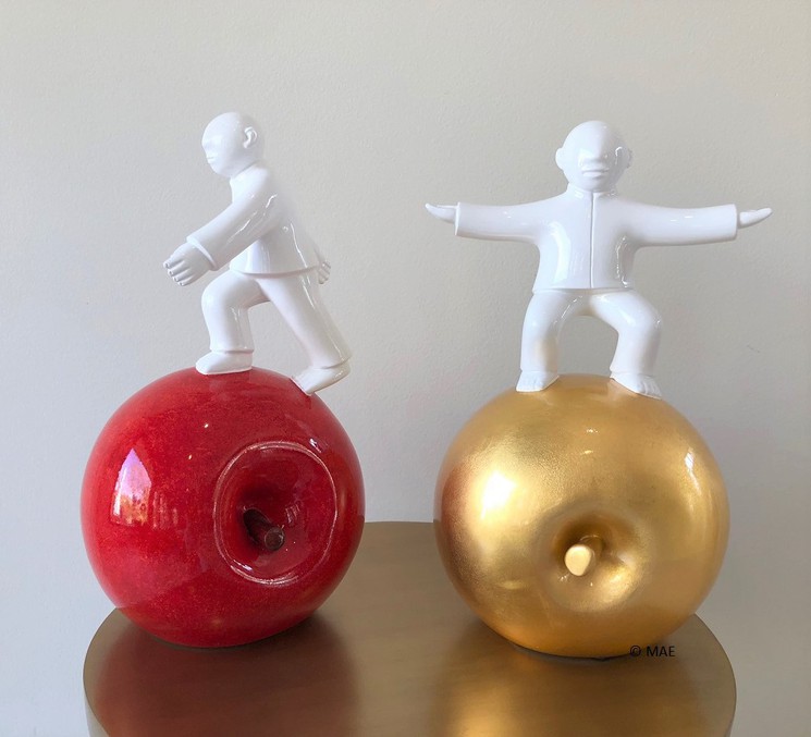 Pop Goes the Gold Apple Sculpture