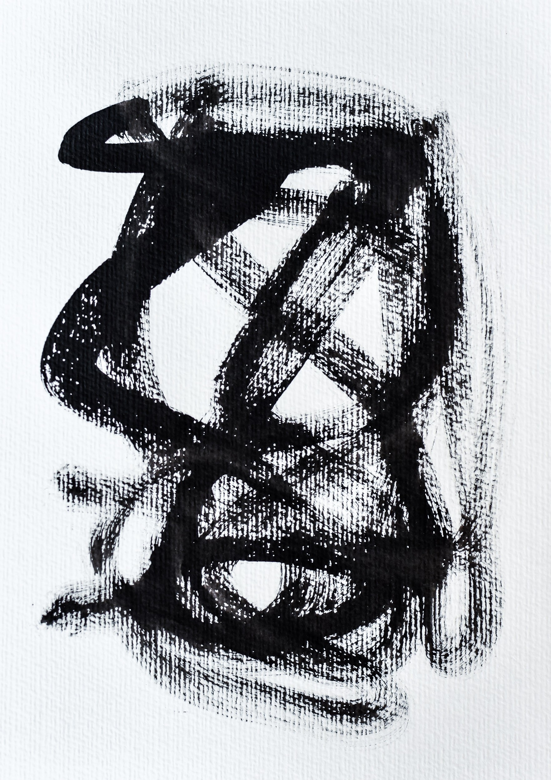 Gina Vor, Small Sign No 12 - Black and White Minimalist Abstract (Abstrait Minimaliste Noir et Blanc) Gina Vor, Small Sign No 12 - Black and White Minimalist Abstract (Abstrait Minimaliste Noir et Blanc)