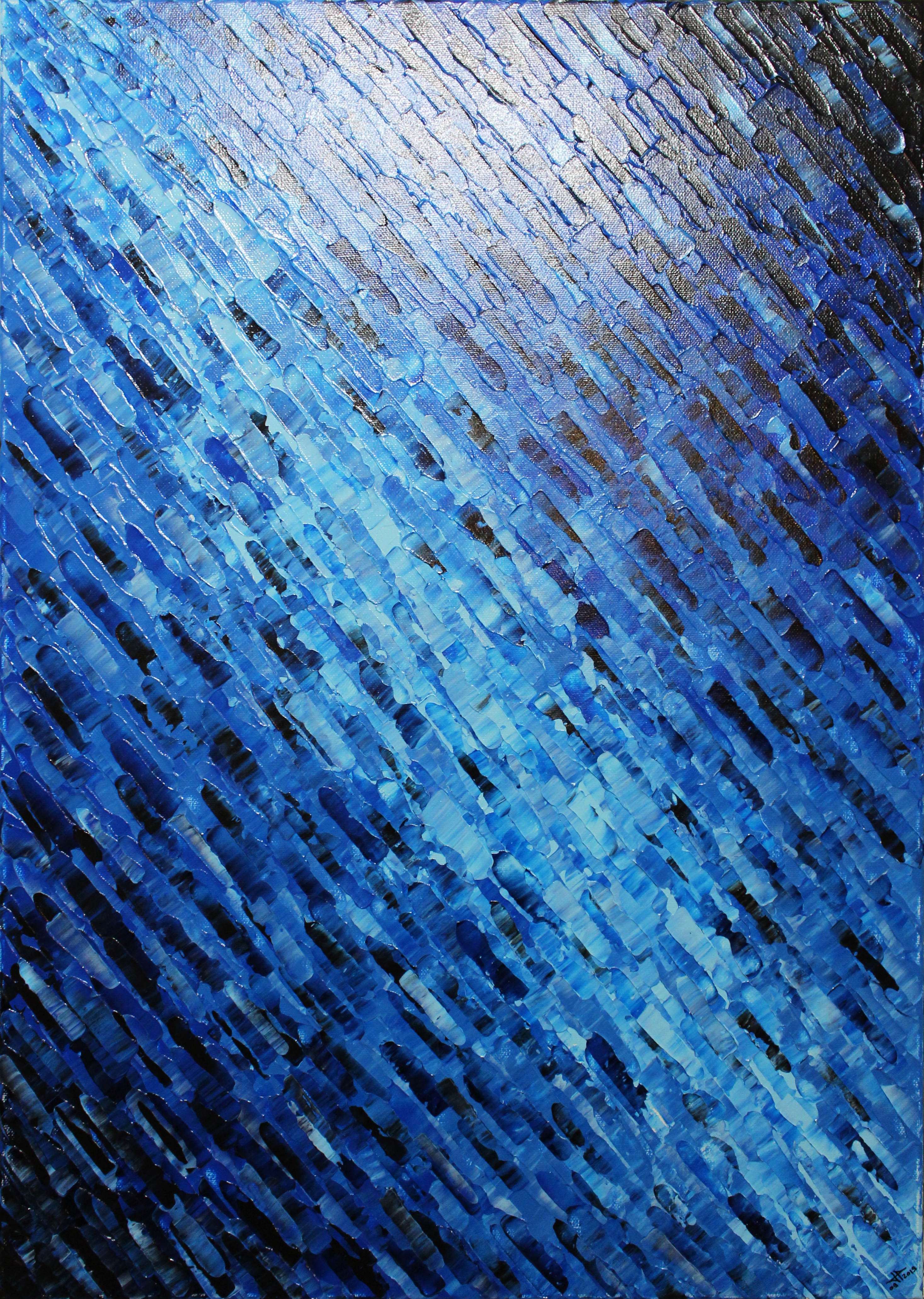 Jonathan Pradillon, Texture couteau bleutée Jonathan Pradillon, Texture couteau bleutée