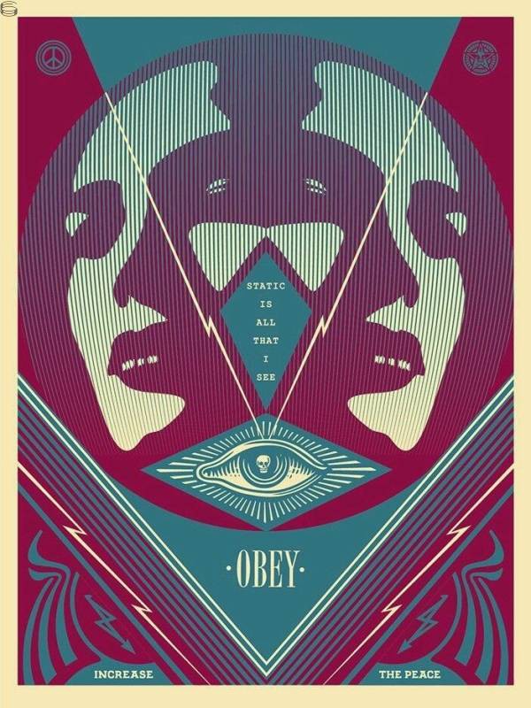 Shepard Fairey (Obey), I See Static Blue Shepard Fairey (Obey), I See Static Blue
