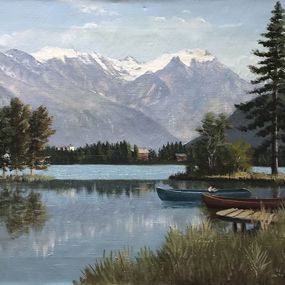 Pêcheur sur le lac, Eugène Devaud De Madelin