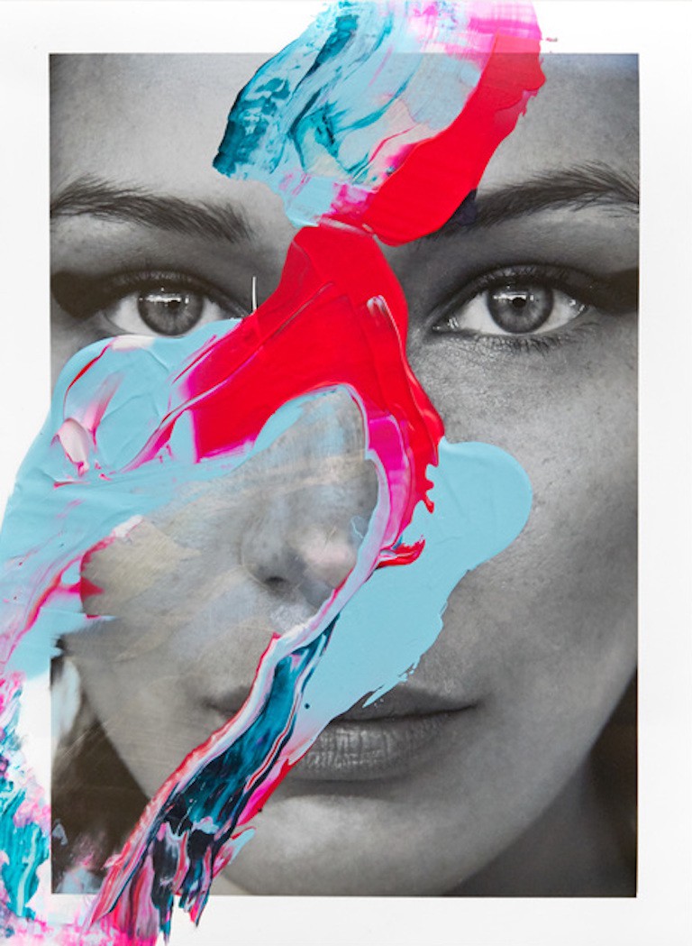 Hunter & Gatti, Fluid Bella Hadid, Portrait. Photograph intervened by the artists. Hunter & Gatti, Fluid Bella Hadid, Portrait. Photograph intervened by the artists.