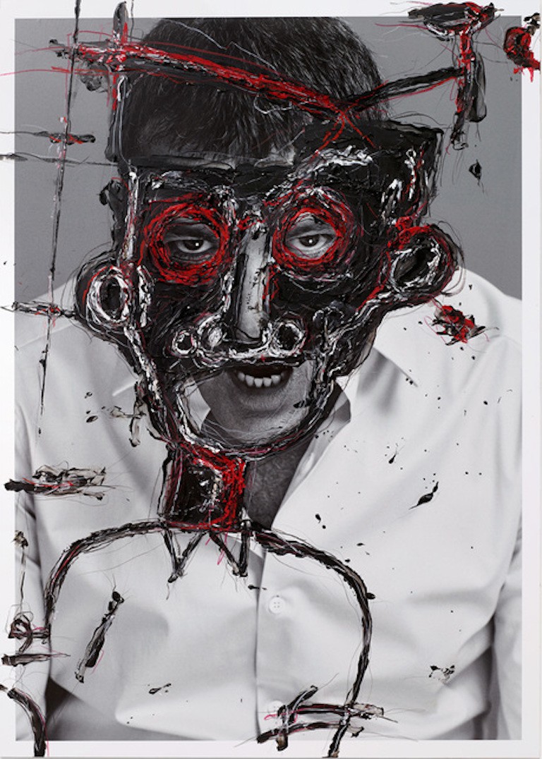 Hunter & Gatti, Antonio Banderas. Photograph intervened by the artists. Hunter & Gatti, Antonio Banderas. Photograph intervened by the artists.