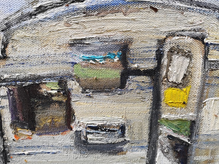 Bertrand De Cointet, Caravane abandonnée sur l'île de Skye, Peinture sur toile