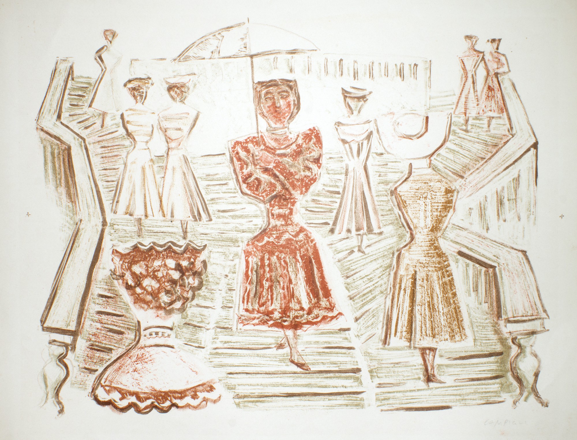 Massimo Campigli, Trinità de’ Monti, Roma, 1970 ca. Massimo Campigli, Trinità de’ Monti, Roma, 1970 ca.