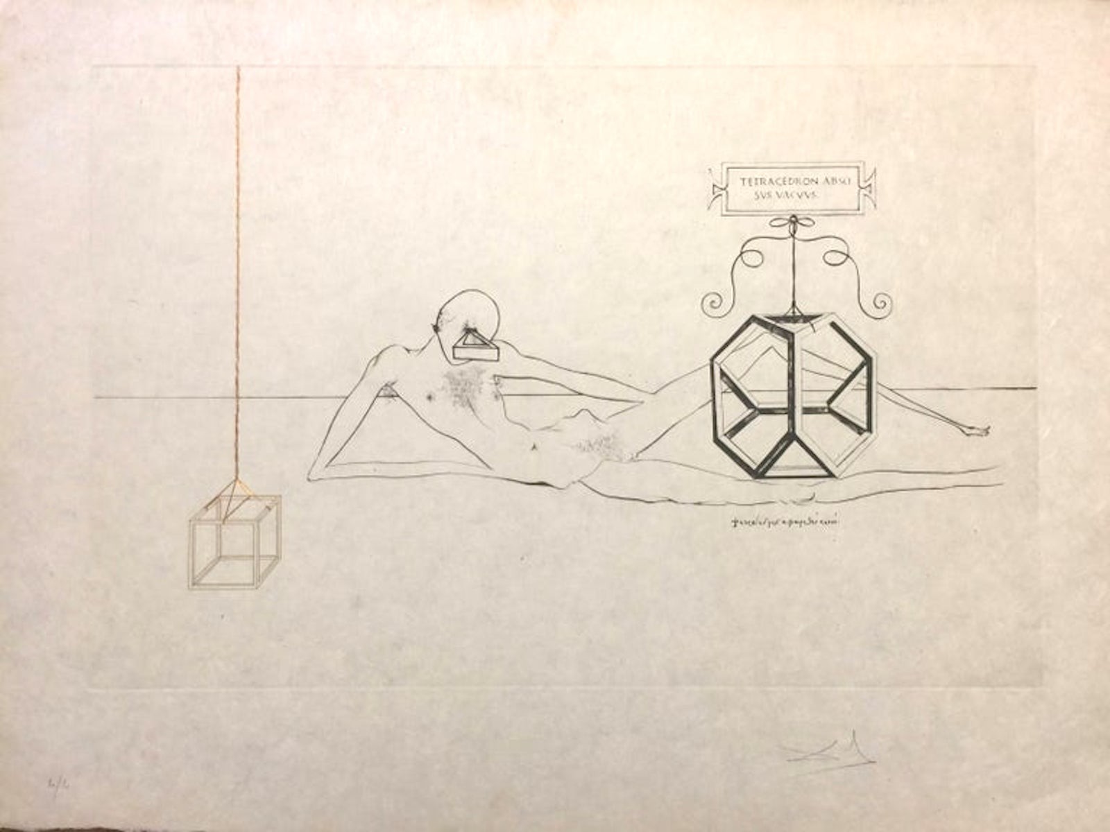 Salvador Dali, L'Immortalitè Tetraedrique du cube Salvador Dali, L'Immortalitè Tetraedrique du cube