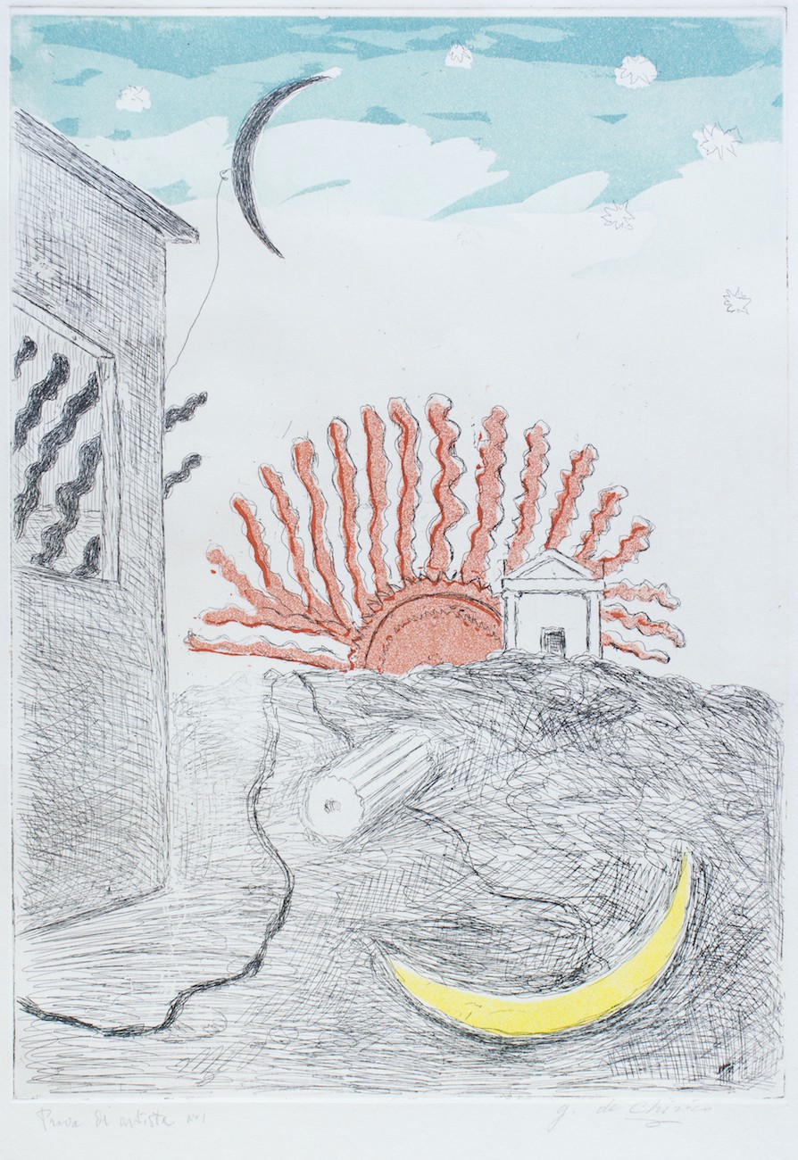 Giorgio de Chirico, The Sun and the Moon Giorgio de Chirico, The Sun and the Moon