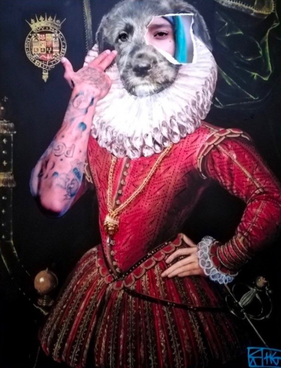 Helen Gorill, Renaissance Rejjie: Young Irish Wolfhound and the Earl of Leicester (1550) Photobombed by Rejjie Snow Helen Gorill, Renaissance Rejjie: Young Irish Wolfhound and the Earl of Leicester (1550) Photobombed by Rejjie Snow