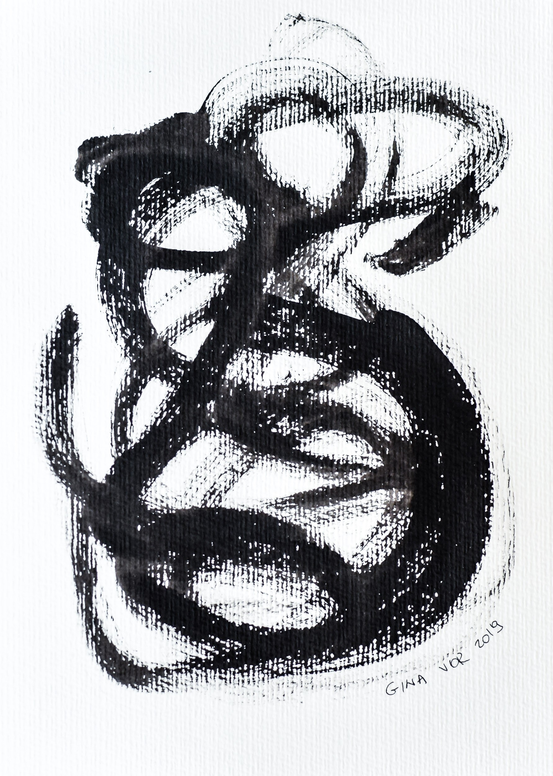 Gina Vor, Small Sign No 29 - Black and White Minimalist Abstract (Abstrait Minimaliste Noir et Blanc) Gina Vor, Small Sign No 29 - Black and White Minimalist Abstract (Abstrait Minimaliste Noir et Blanc)