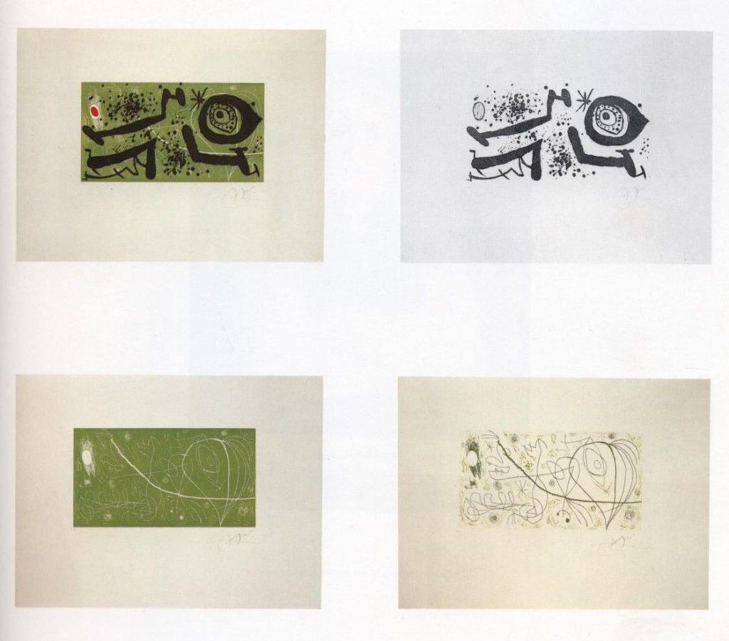 Joan Miró, Picasso I Els Reventos - Original set of 4 etchings by Joan Mirò Joan Miró, Picasso I Els Reventos - Original set of 4 etchings by Joan Mirò