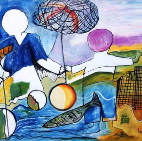 Painting, A la pèche, Mariam Mouliets