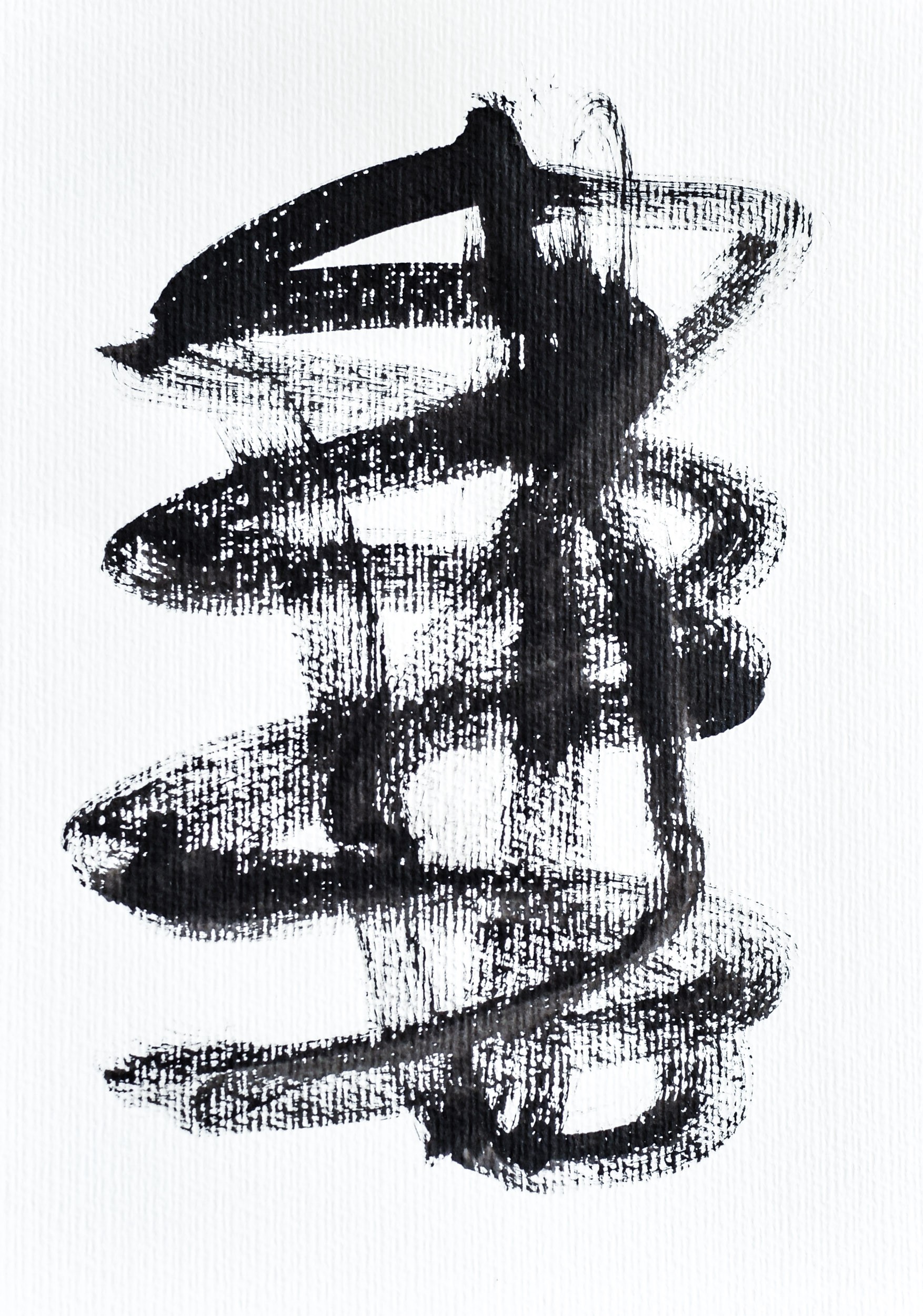 Gina Vor, Small Sign No 33 - Black and White Minimalist Abstract (Abstrait Minimaliste Noir et Blanc) Gina Vor, Small Sign No 33 - Black and White Minimalist Abstract (Abstrait Minimaliste Noir et Blanc)