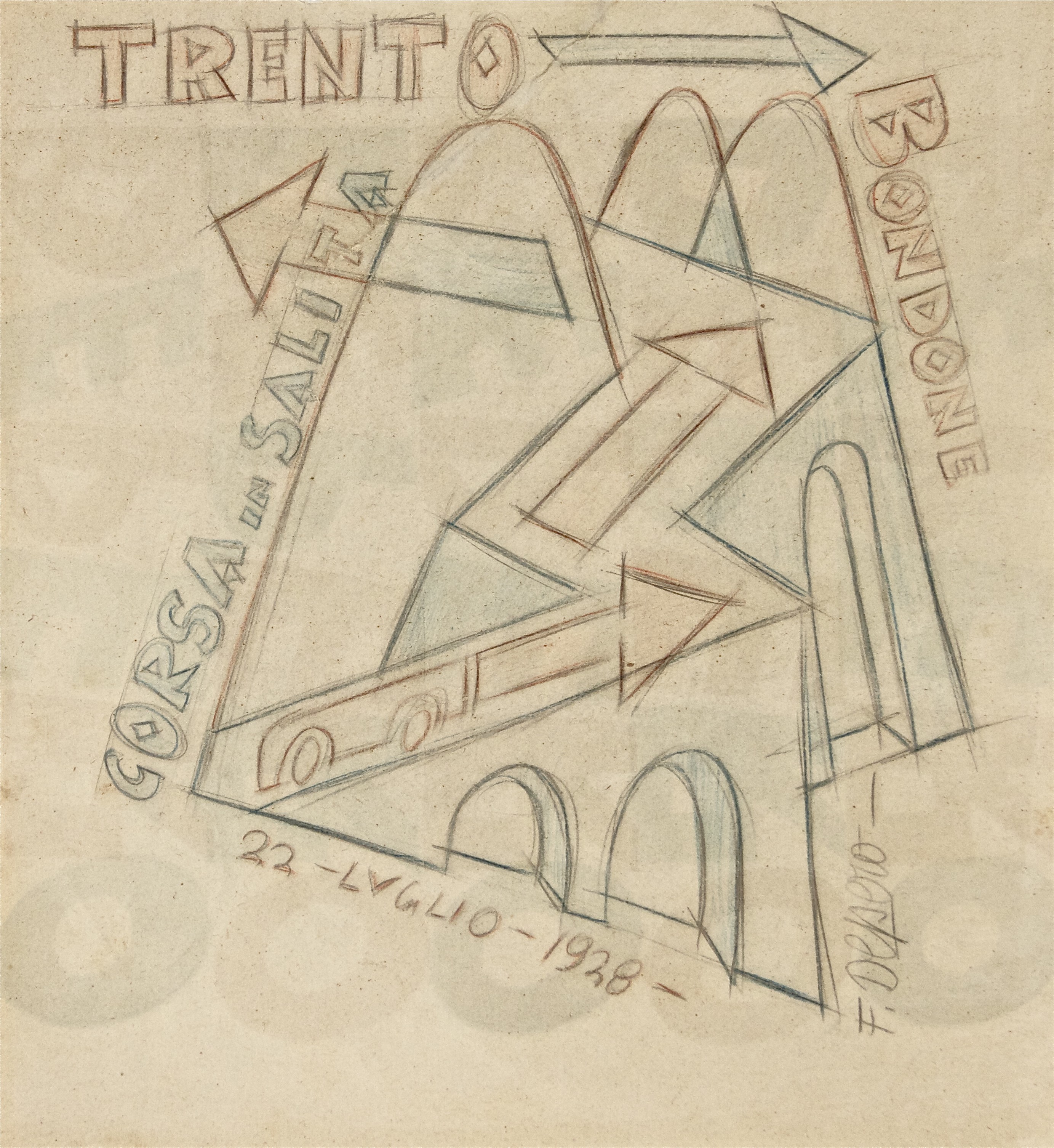 Fortunato Depero, Trento - Bondone Corsa in Salita Fortunato Depero, Trento - Bondone Corsa in Salita