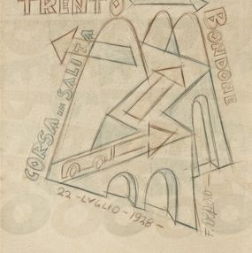 Zeichnungen, Trento - Bondone Corsa in Salita, Fortunato Depero