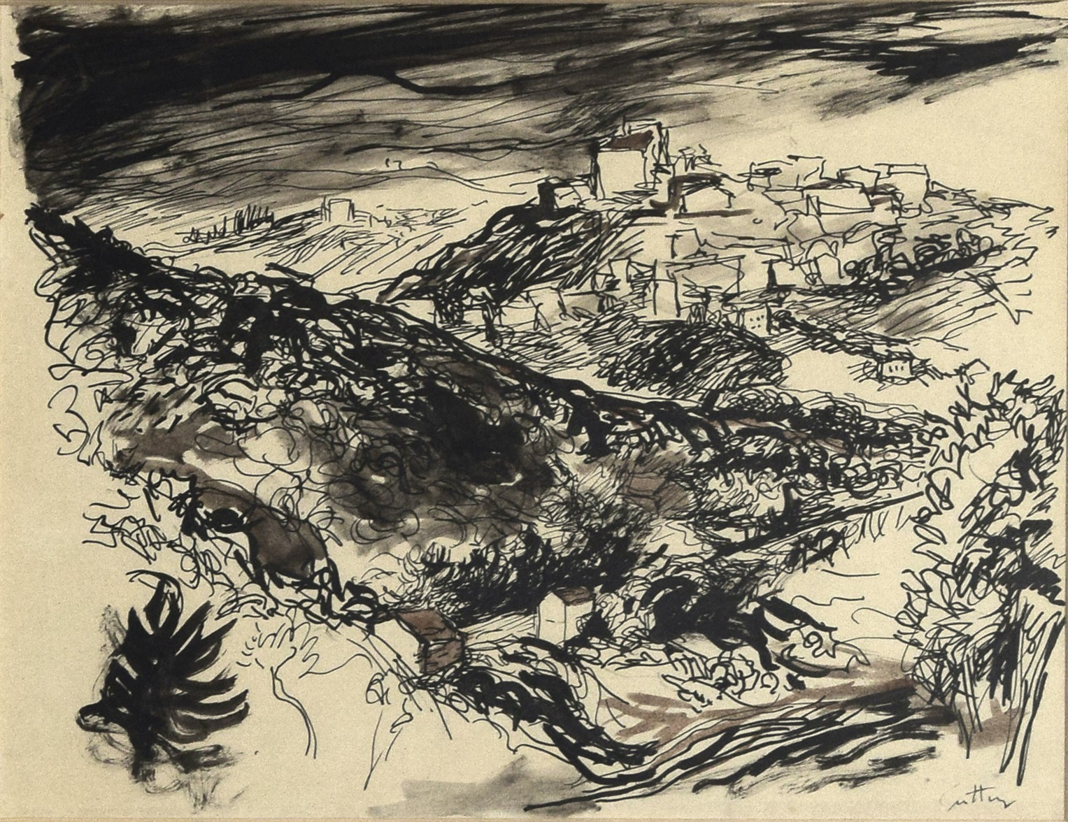 Renato Guttuso, Monte Compatri view Renato Guttuso, Monte Compatri view