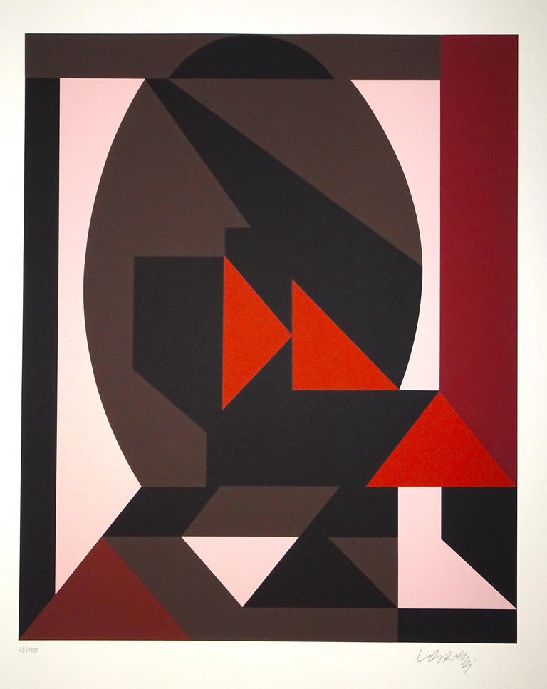 Victor Vasarely, Mixed Pink Composition Victor Vasarely, Mixed Pink Composition