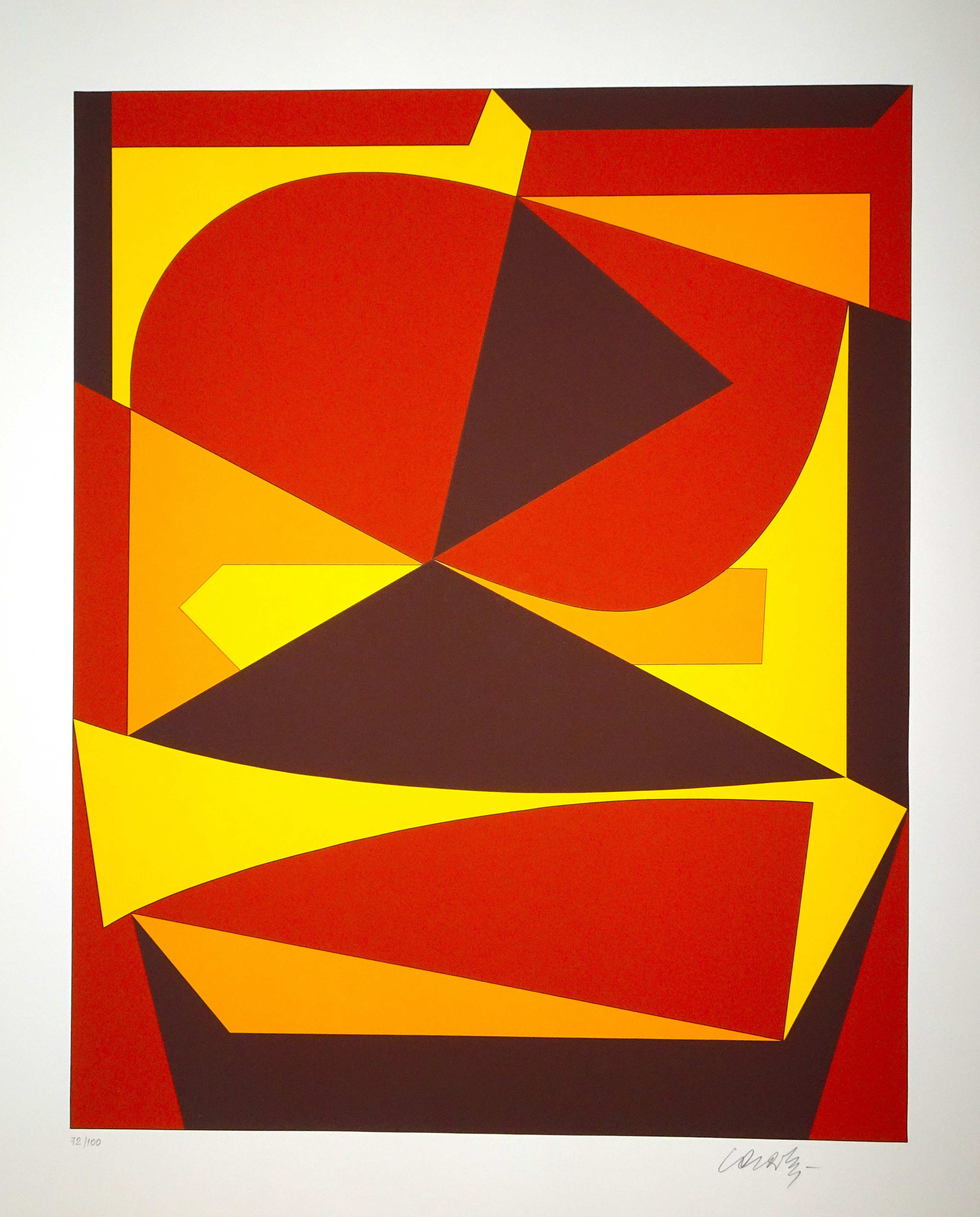 Victor Vasarely, Brown And Yellow Composition Victor Vasarely, Brown And Yellow Composition