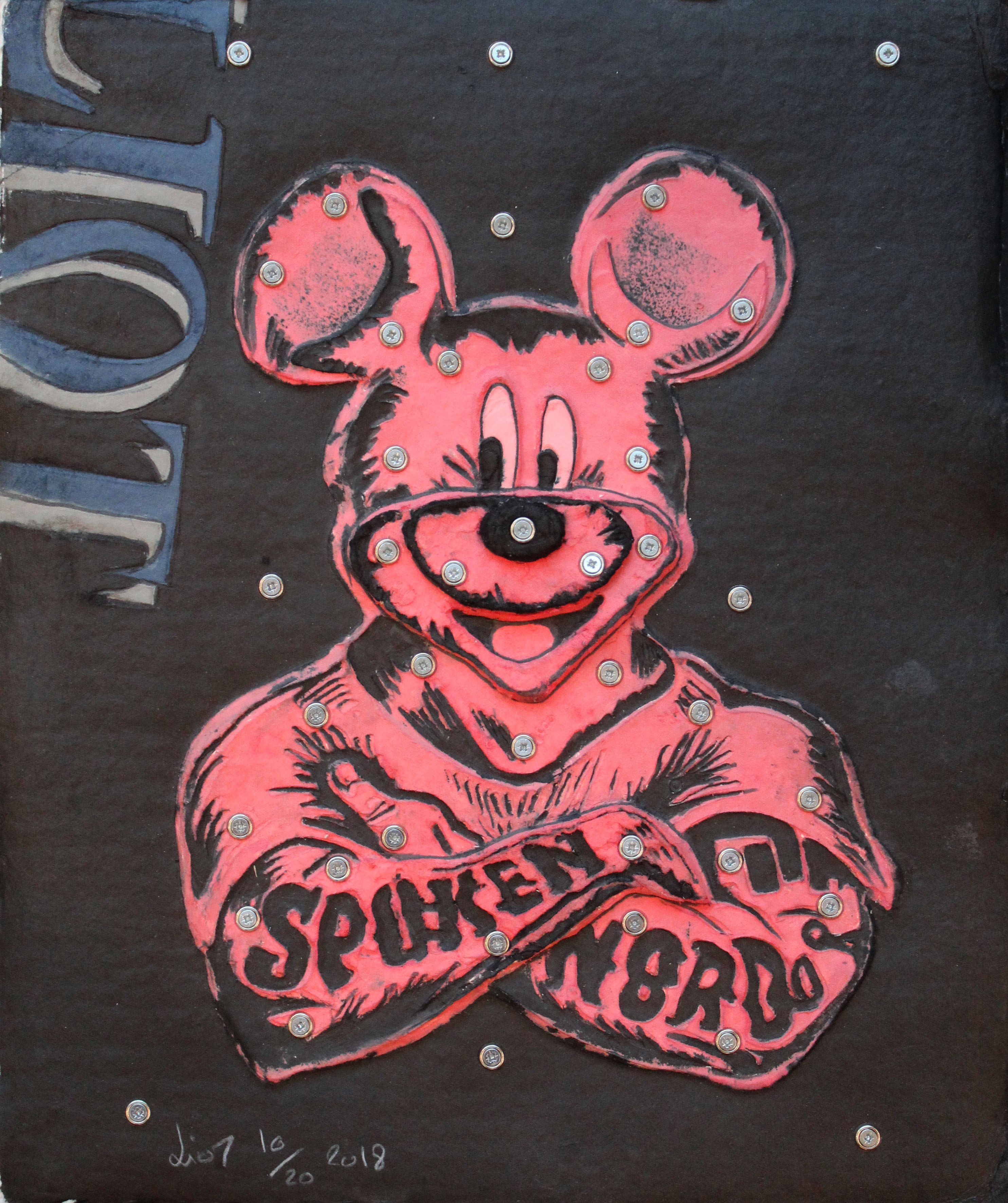 Eric Liot, Mickey (rose) aquagravure originale Eric Liot, Mickey (rose) aquagravure originale