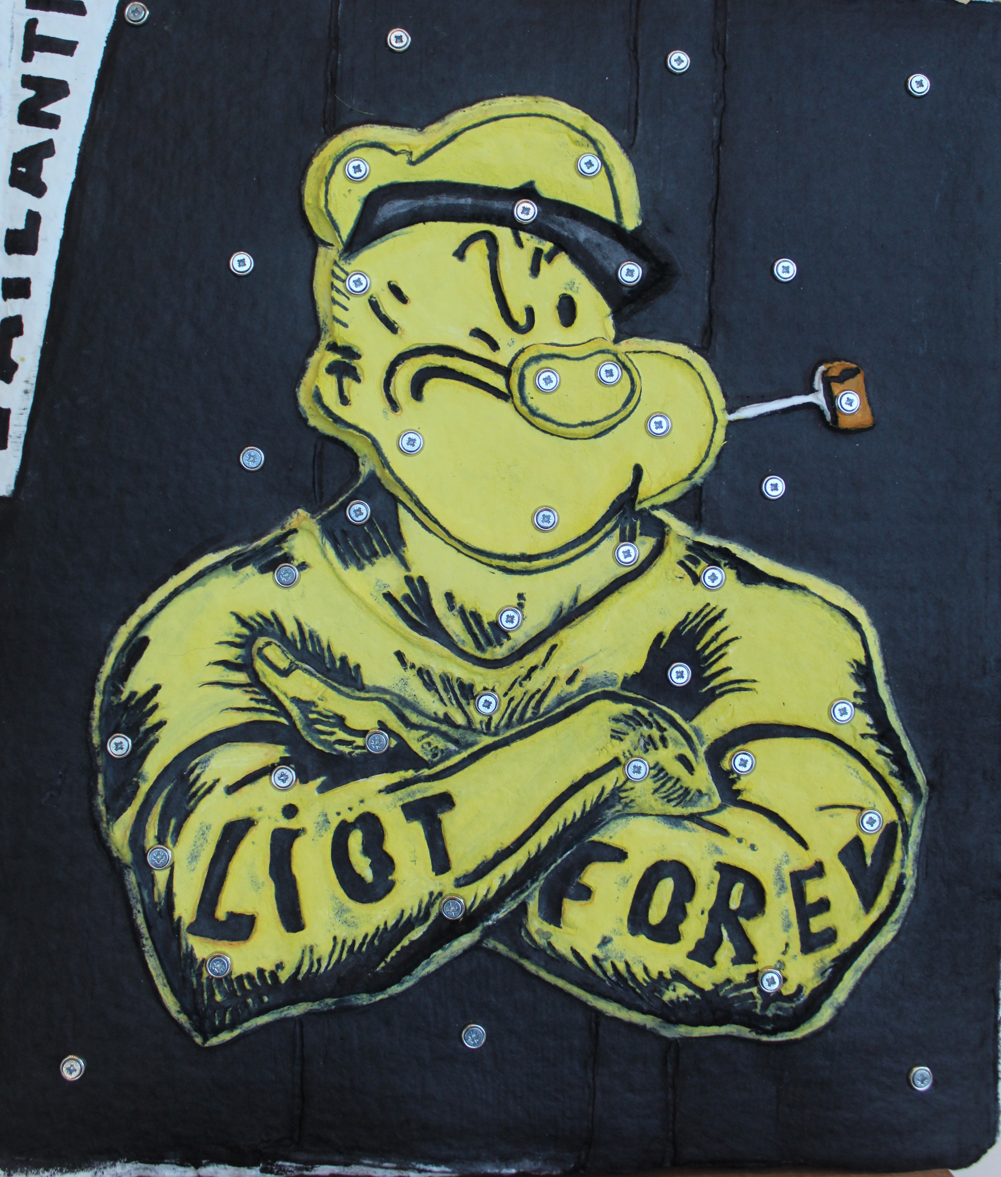 Eric Liot, Popeye (jaune), aquagravure originale Eric Liot, Popeye (jaune), aquagravure originale