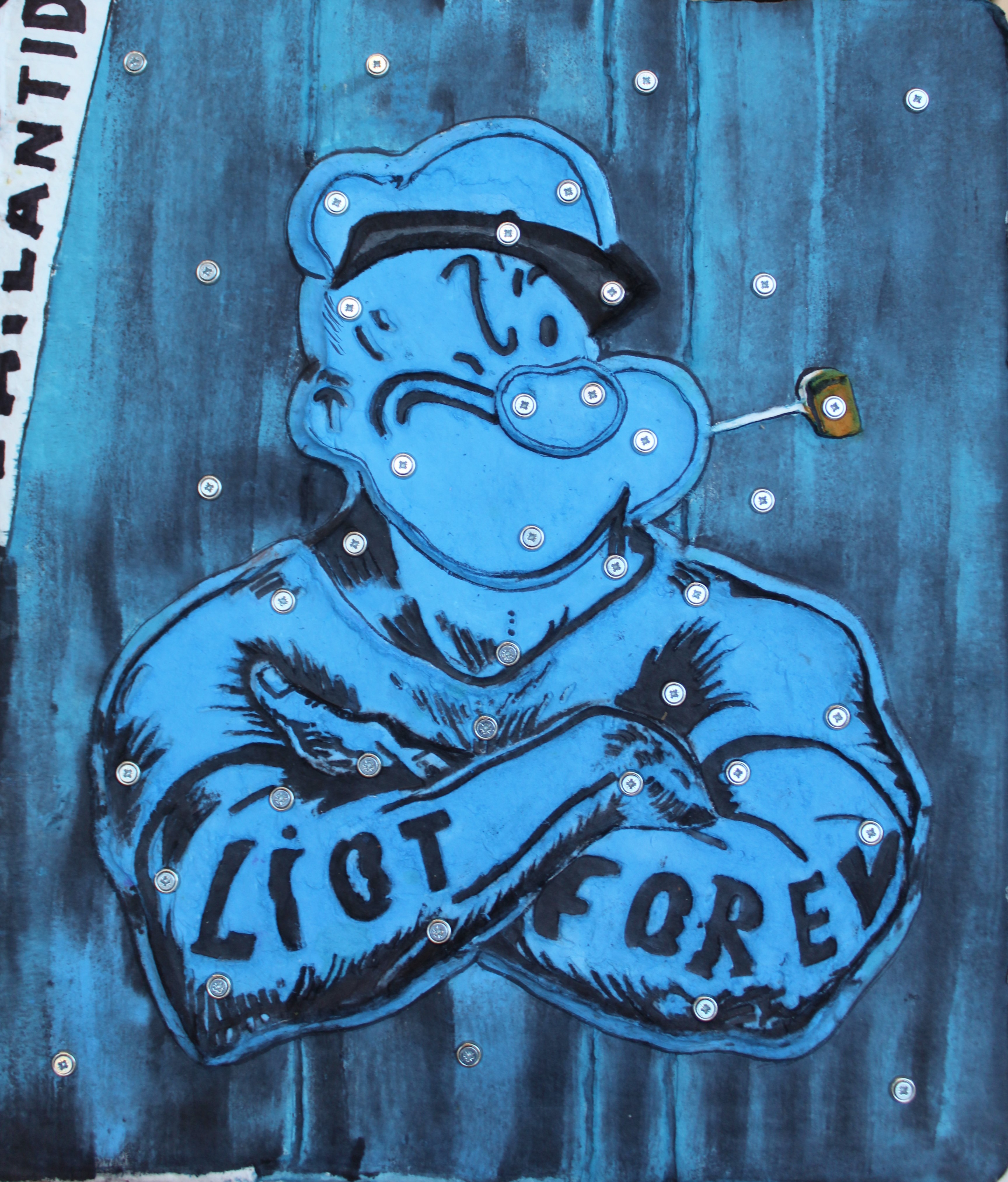 Eric Liot, Popeye (bleu), aquagravure originale Eric Liot, Popeye (bleu), aquagravure originale