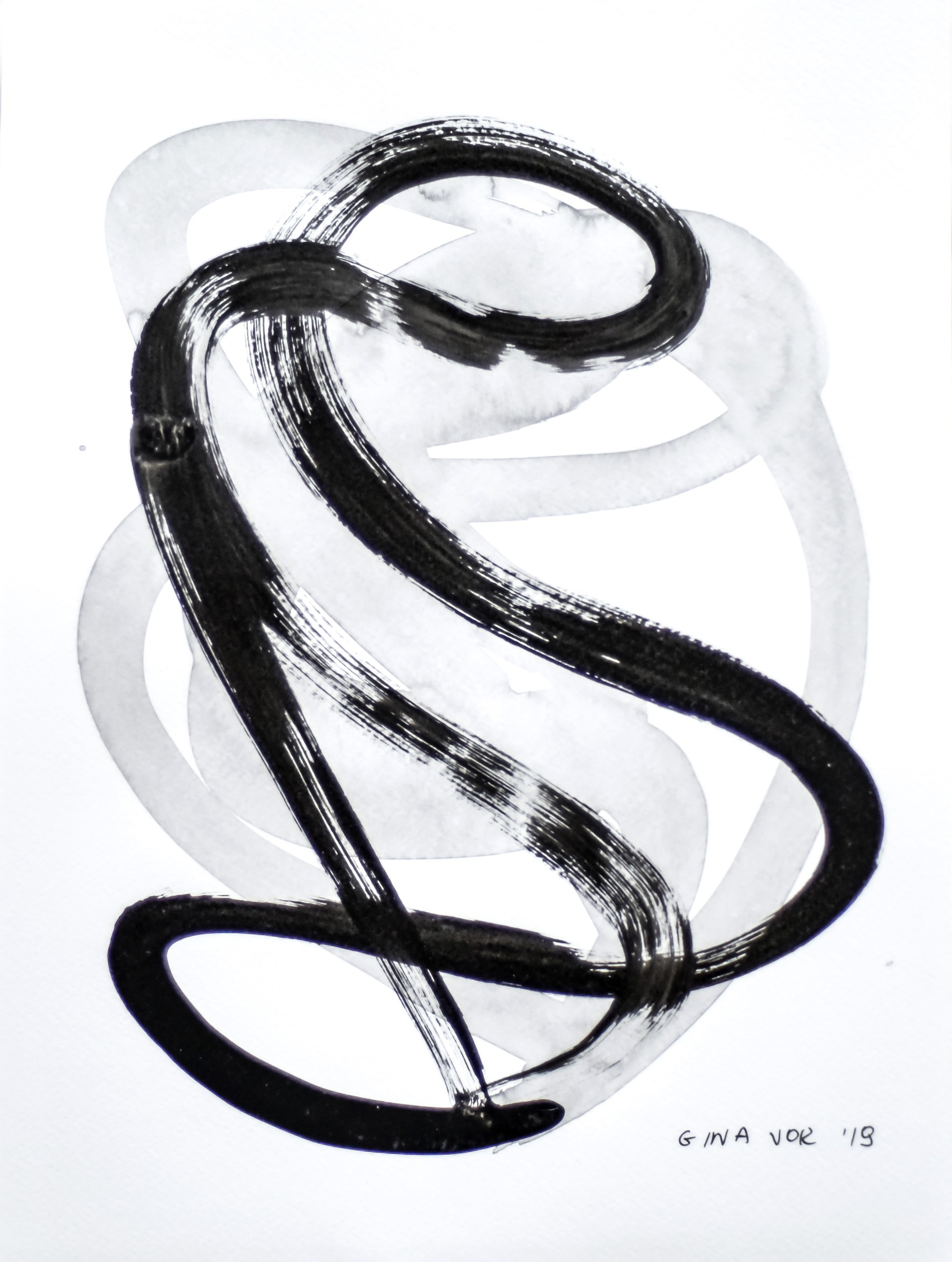 Gina Vor, Sign No. 26 (Abstrait Noir et Blanc) Gina Vor, Sign No. 26 (Abstrait Noir et Blanc)