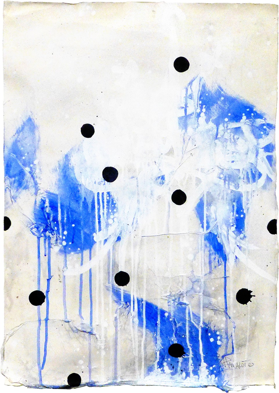 JP Malot, Dot, dot, dot, on blue. JP Malot, Dot, dot, dot, on blue.
