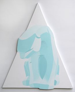 Ice Blue Polar Bear on White Triangle, Anne Juliette Deschamps