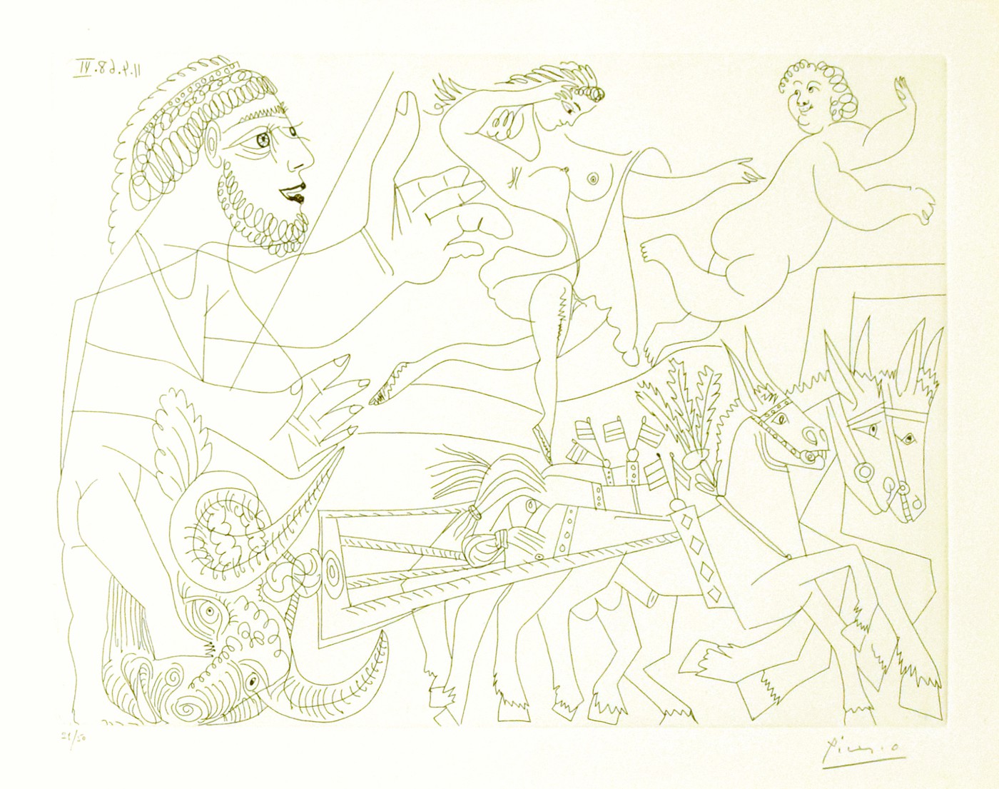 Pablo Picasso, Untitled, 11.4.68.VI. Pablo Picasso, Untitled, 11.4.68.VI.