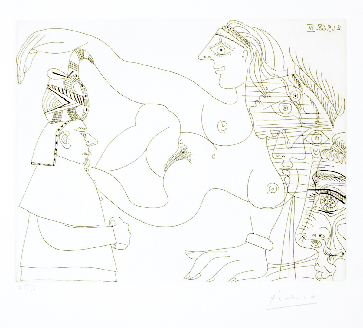 Pablo Picasso, Untitled, 21.9.68.IV. Pablo Picasso, Untitled, 21.9.68.IV.