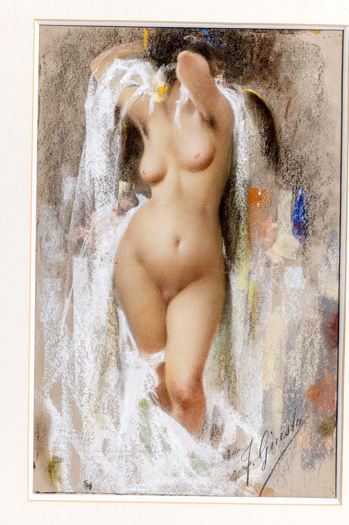 Fausto Giusto, Nu au drapé blanc Fausto Giusto, Nu au drapé blanc