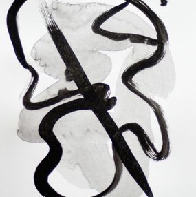Gemälde, Sign No. 34 (Abstrait Noir et Blanc), Gina Vor